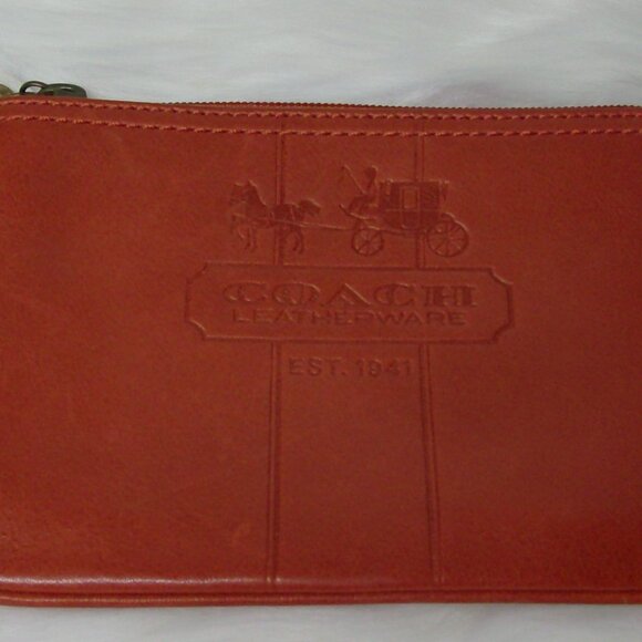 COACH Burnt Orange Leather Wristlet - Picture 3 of 5